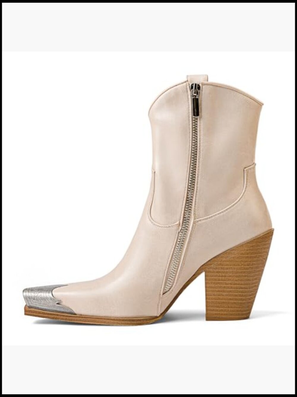 Engraved Steel Toe Cowgirl Ankle Boots Stacked Block Heel Western Country - Picture 4 of 7